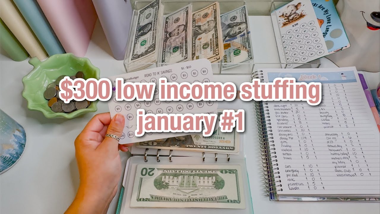 CASH ENVELOPE AND SINKING FUNDS STUFFING | first 2025 stuffing | low income budget | january #1