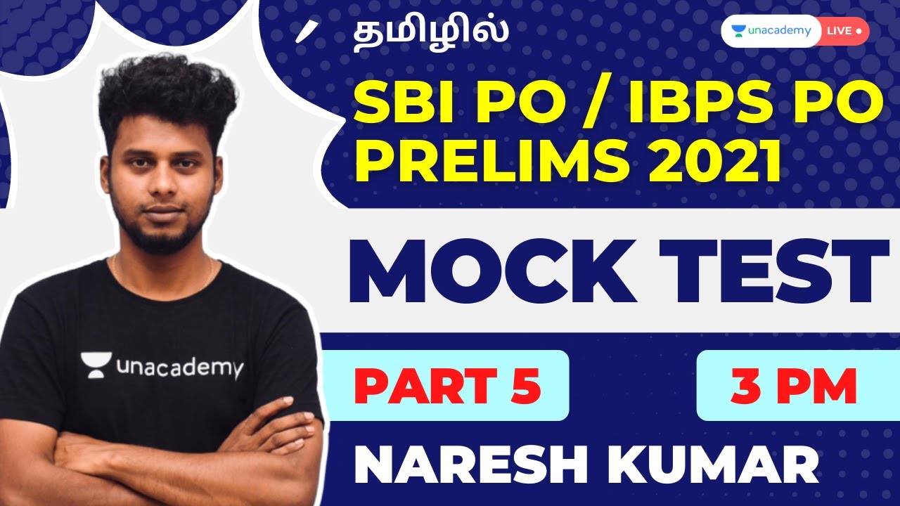 Mock Test - 5 | SBI PO / IBPS PO Prelims 2021 | Reasoning in Tamil & English | Naresh Kumar
