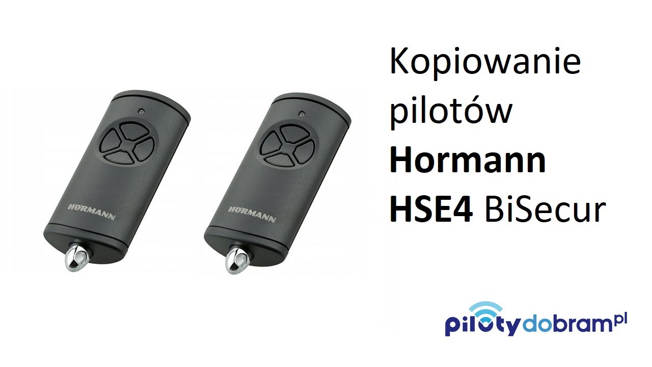 Kopiowanie pilota Hormann HSE4 BiSecur 4-kanałowego