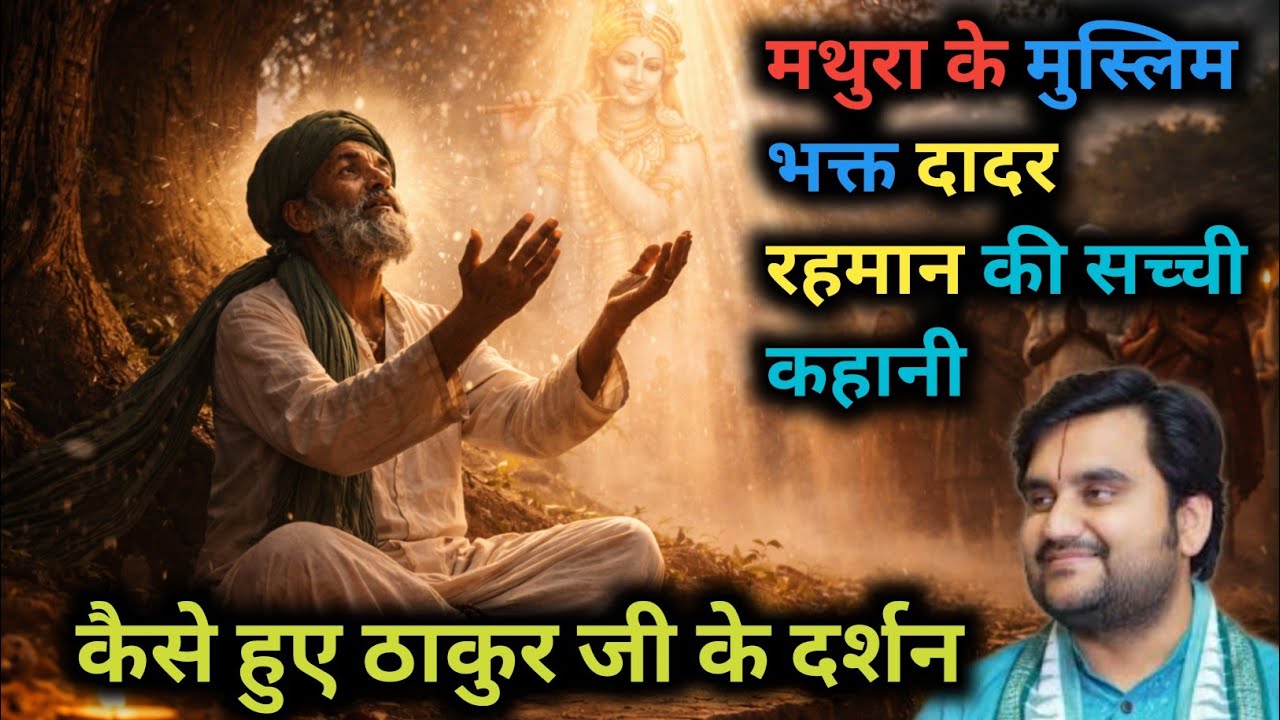 मथुरा के मुस्लिम भक्त दादर रहमान की सच्ची कहानी।कैसे हुए ठाकुर जी के दर्शन?#katha #indreshji 