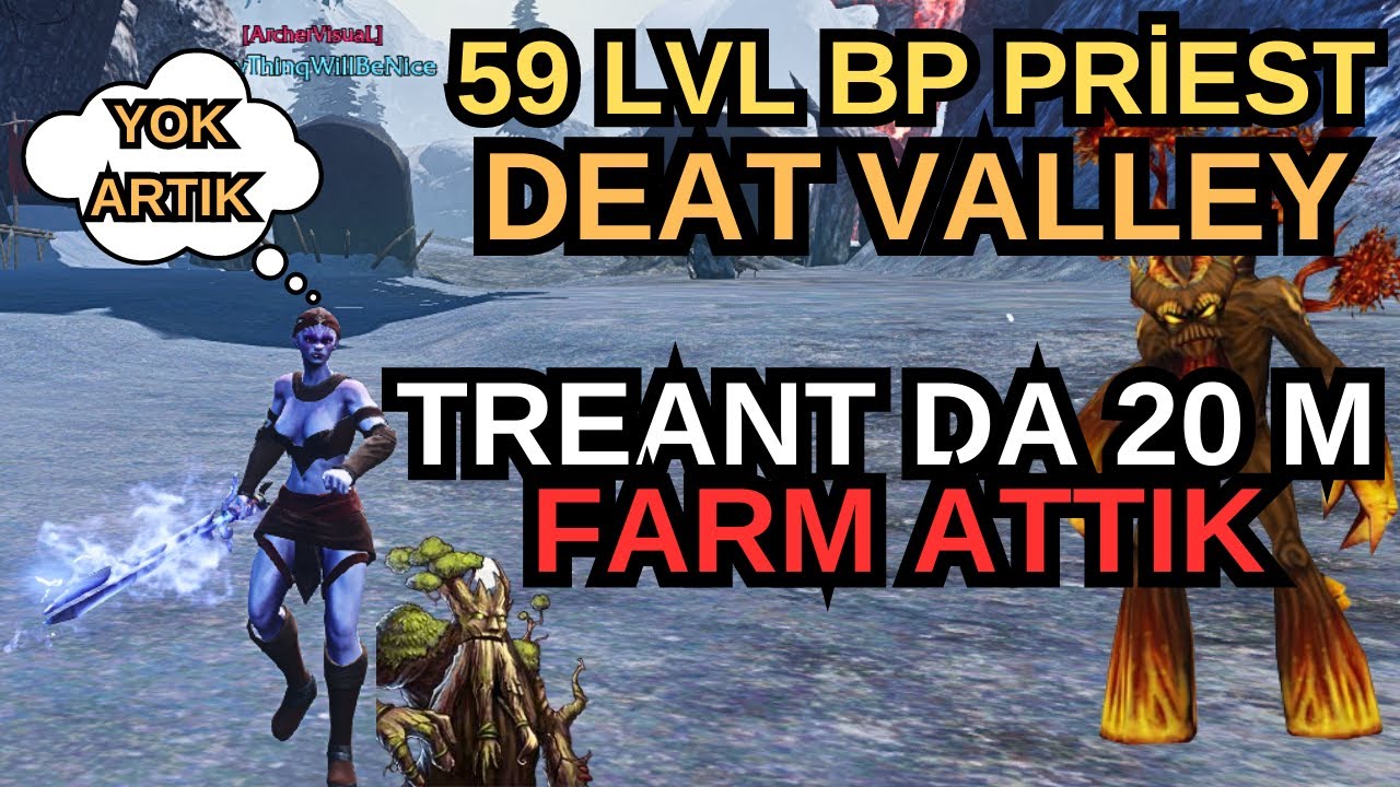 YOK ARTIK 59 LVL BATTLE PRİEST DEATVALLEY TREANT DA 20M FARM ATTIM  İNANILMAZ ( RİSE ONLİNE )