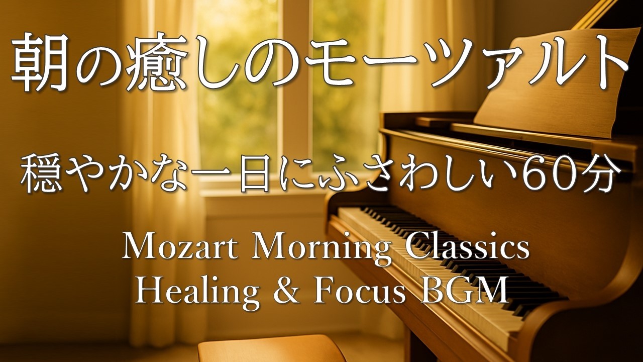 【朝のクラシックBGM60分】心を癒すモーツァルト名曲集｜読書・朝活・休日に最適