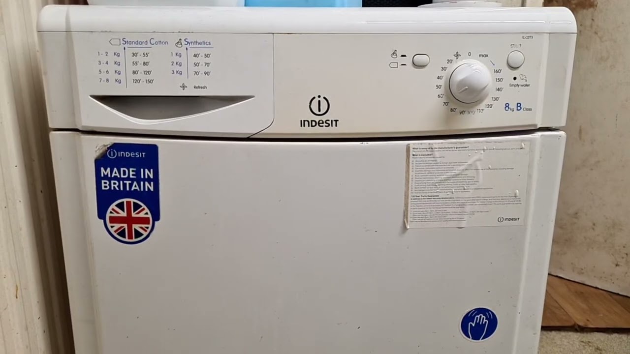 Highlight 0:30 – 5:30 from Indesit IDC8T3 8KG Condenser Tumble Dryer Full Cycle
