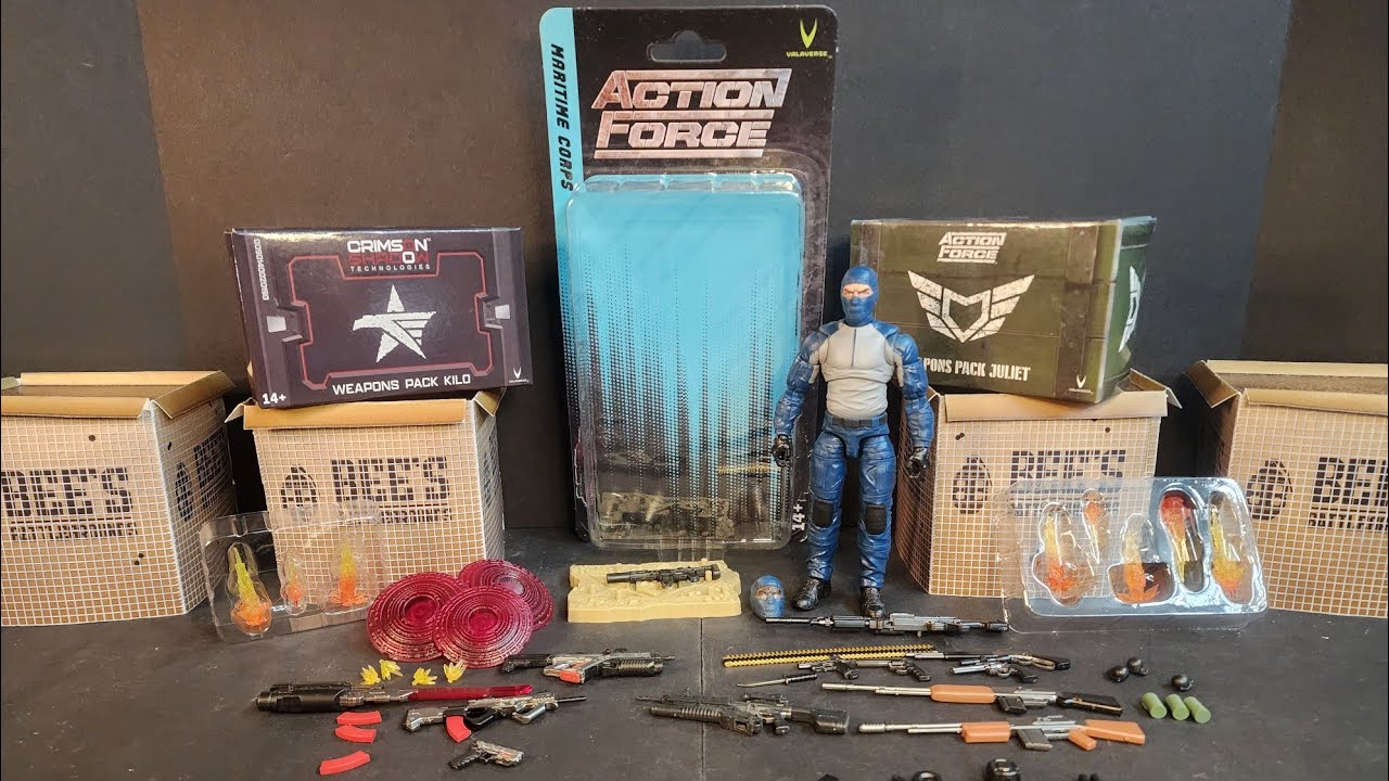 Valaverse Action Force Maritime Corps, Weapon Pack Juliet, and Weapon Pack Kilo