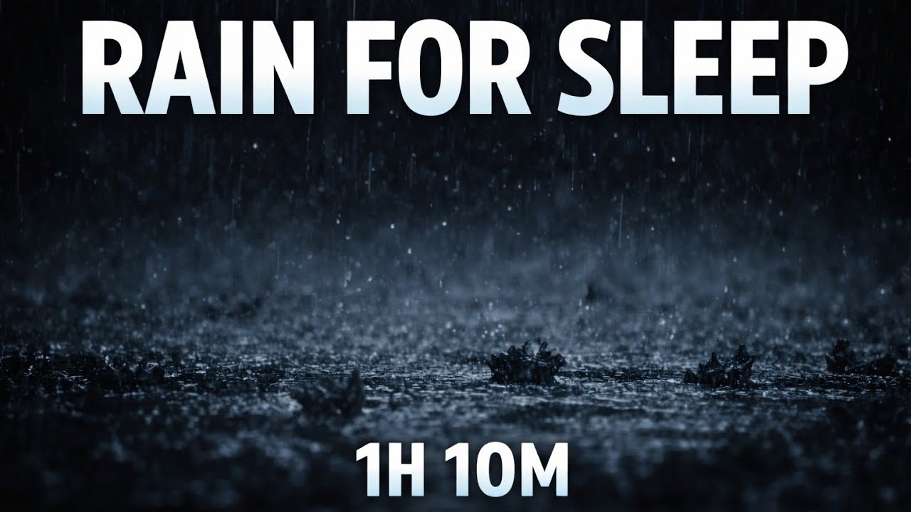 Heavy Rain, Thunder and Hail for Insomnia 🌧️ 1 Hour 10 Min | Dark Screen Sleep,Lluvia Intensa dormir