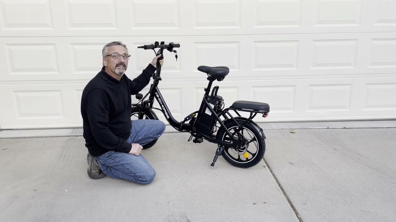 WINDHORSE Folding Electric Bike 25 MPH, 35 Miles Range, Dual Disc Brakes,  Removable Battery