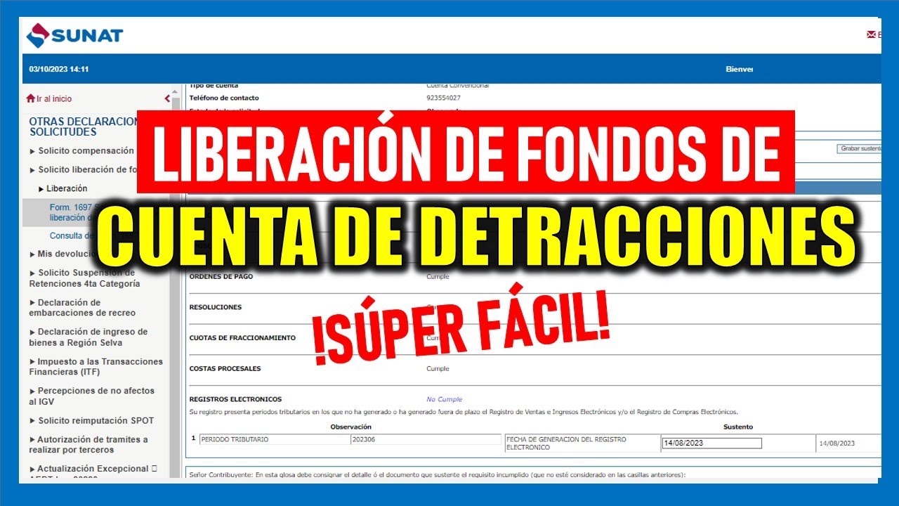 Liberación de fondos de DETRACCIONES 2024 |¿Cómo solicitar la liberación de fondos de detracciones?