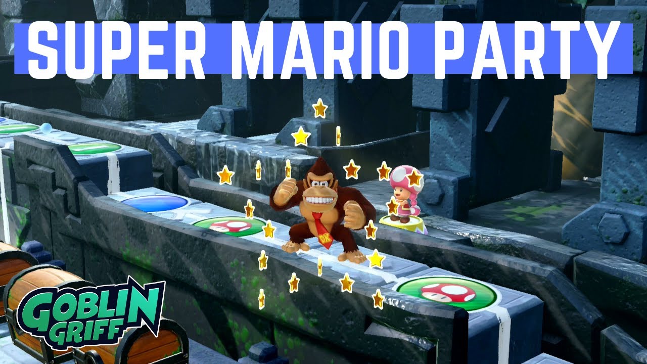 Super Mario Party | Whomp's Domino Ruins | Donkey Kong vs Peach vs Mario vs Luigi
