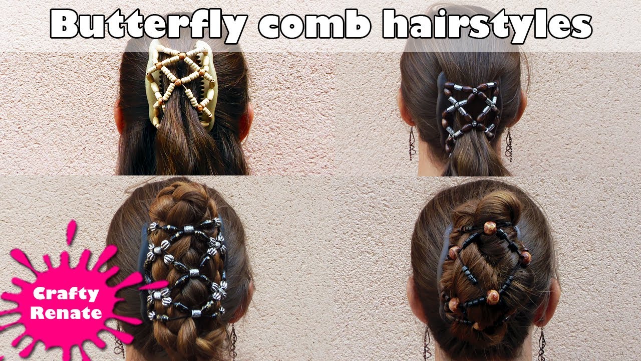 Butterfly comb hairstyles - Long hair updos