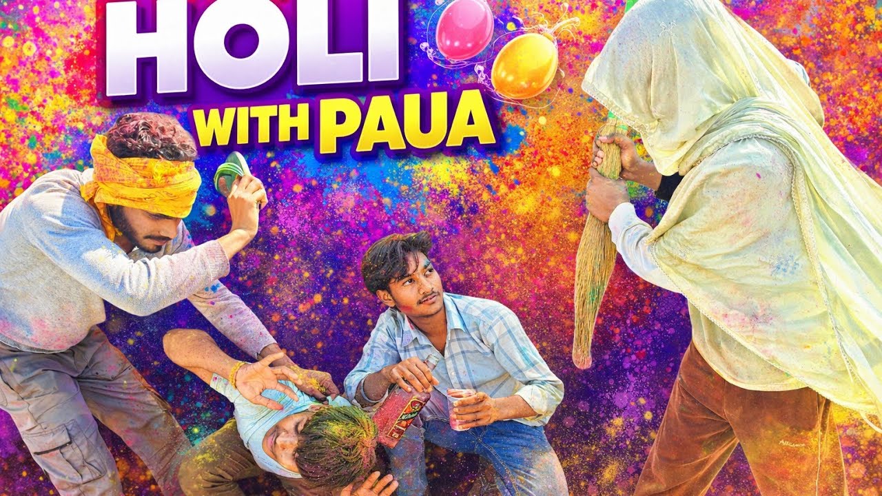 Holi with paua##funnyvideo ##comedyshorts #comedyteam75