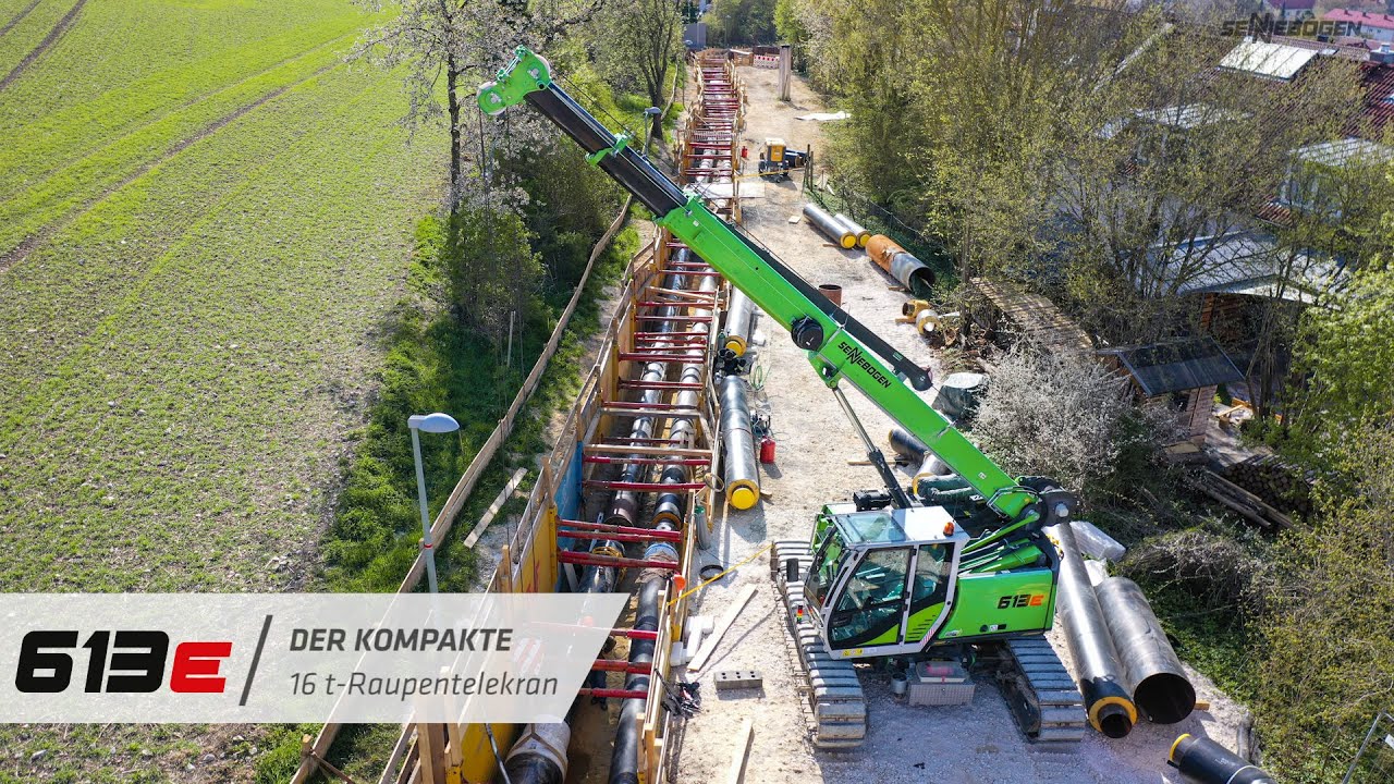 The uniquely powerful compact crane - SENNEBOGEN 613 E (German)