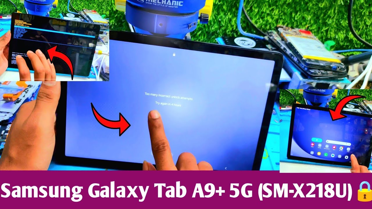 Samsung Galaxy Tab A9+ 5G (SM-X218U)Hard Reset Pattern Lock Or Pin Lock