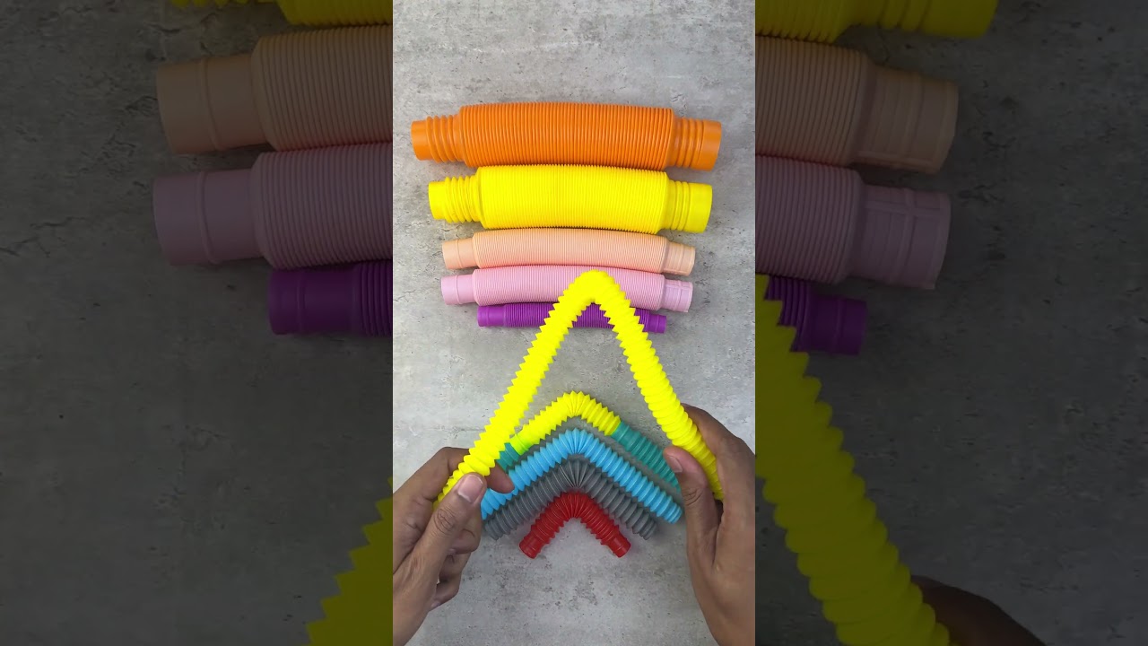 Creative ASMR: Pastel & Neon Pop Tubes | Satisfying Fidget Tube Art & Sounds! #asmr