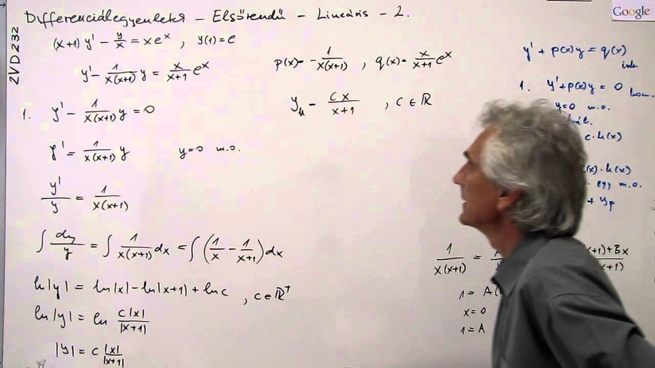 Kalkulus - M2 - Differenciálegyenlet - Elsőrendű - Lineáris - 2.