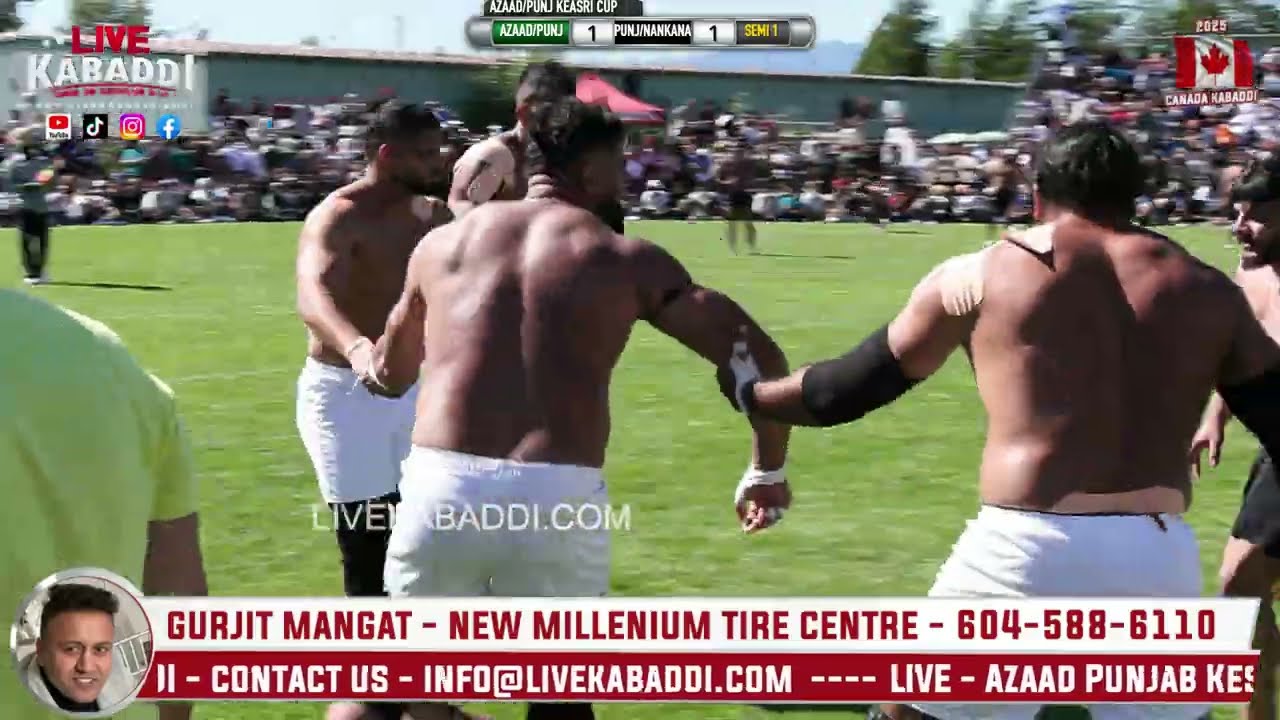 SEMI 1 - Azaad Punjab Kesari Kabaddi Cup 2025 - Canada Kabaddi Season