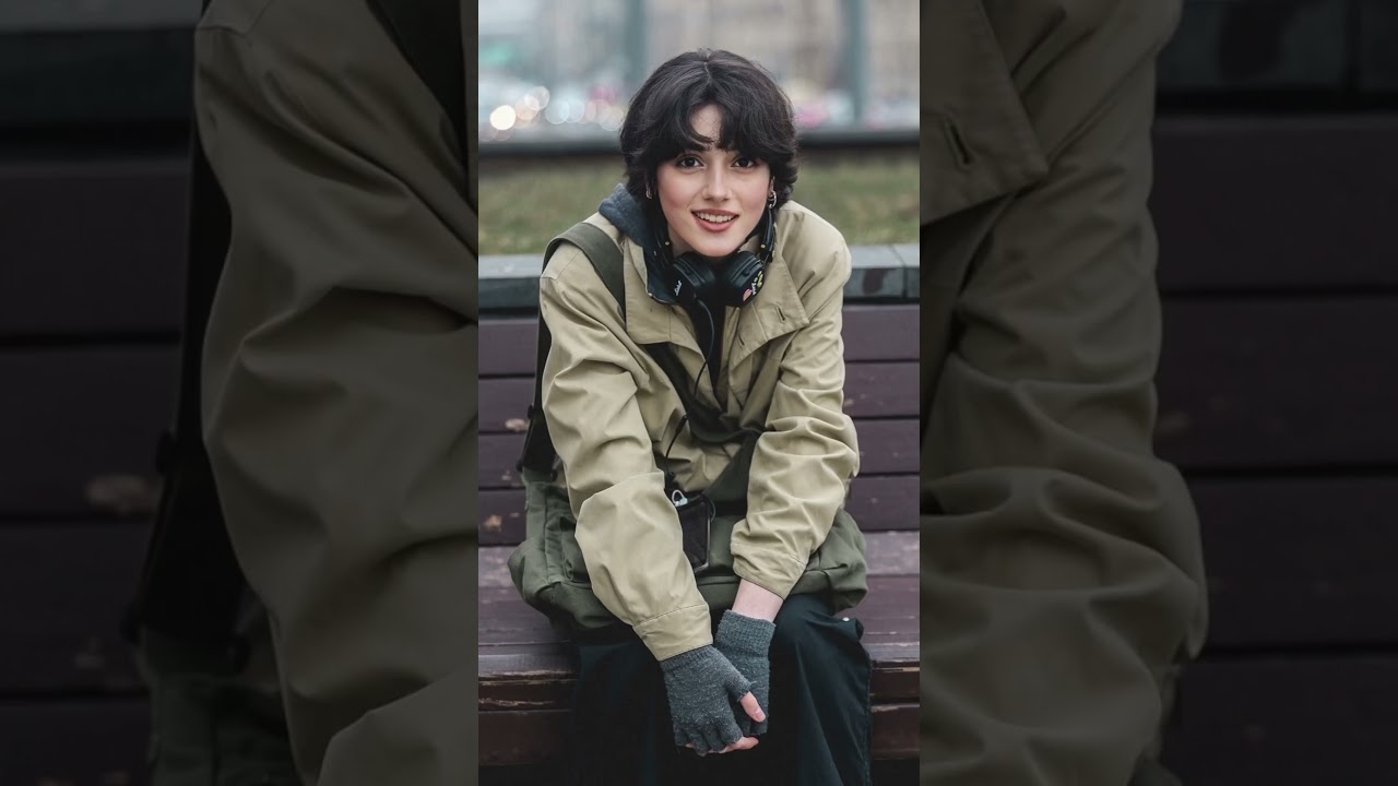 Beautiful smile ❤️ and Beautiful girl on the streets of Moscow, Russia