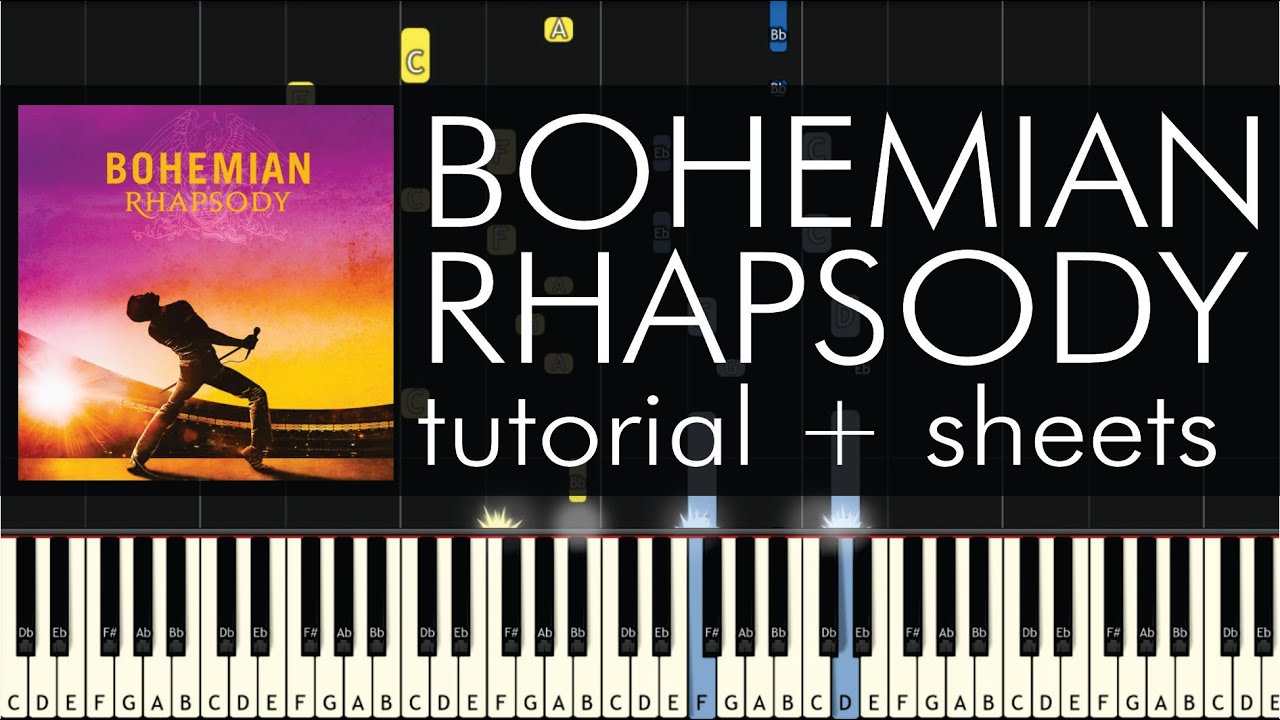 Queen - Bohemian Rhapsody - Piano Tutorial - Synthesia + Sheets