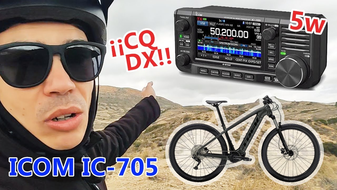 Icom 705 DX Radio Aficionado - Ruta 📡 TREK  Bicicleta Eléctrica 🔋🔋 QRP 5w -  🌄 en Portable EA5JBG