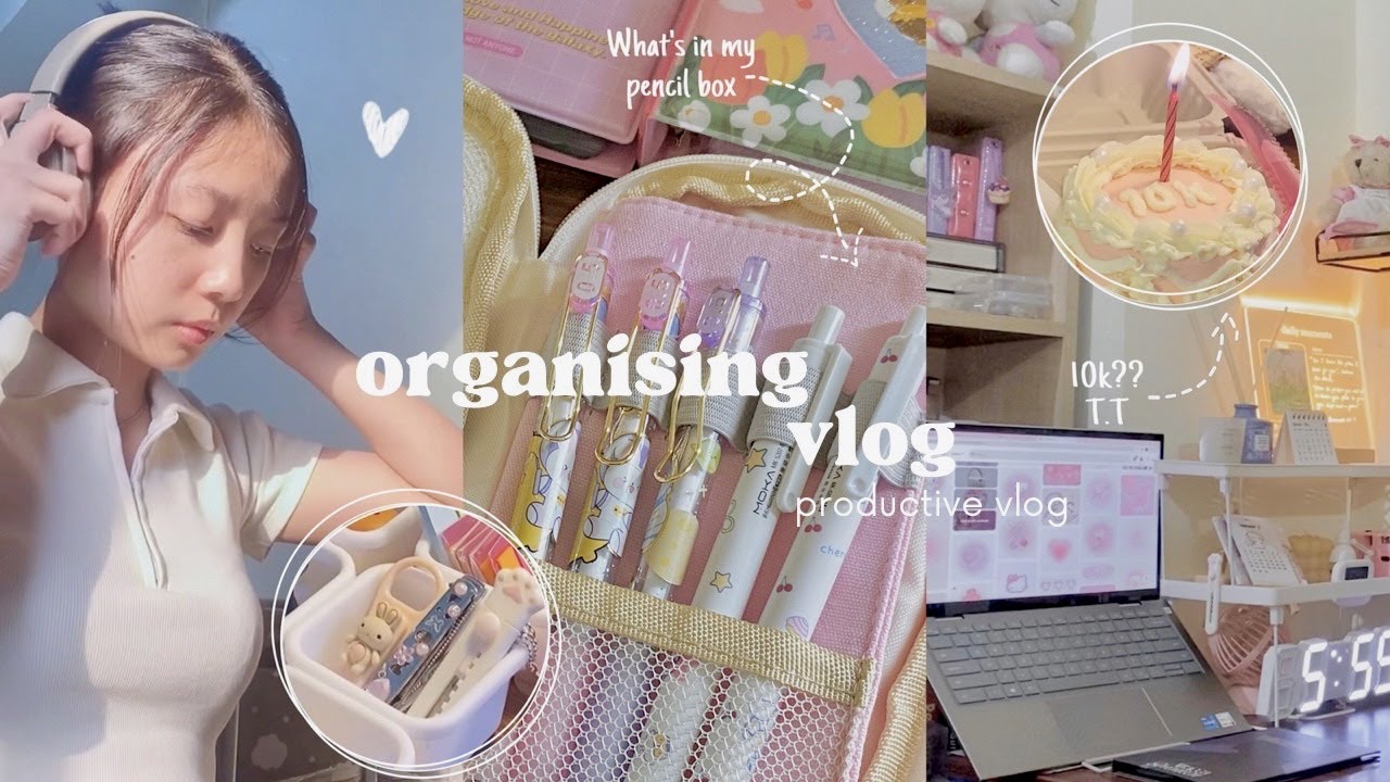 🎀 Organising my college dorm room 🇮🇳 productive vlog, what’s in my pencil case