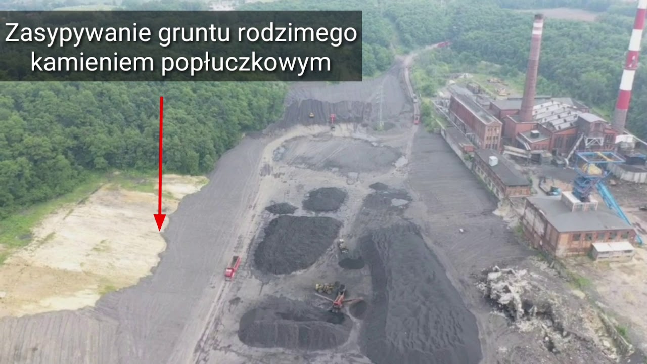 Wywóz odpadów wydobywczych z hałdy na teren byłej KWK Anna