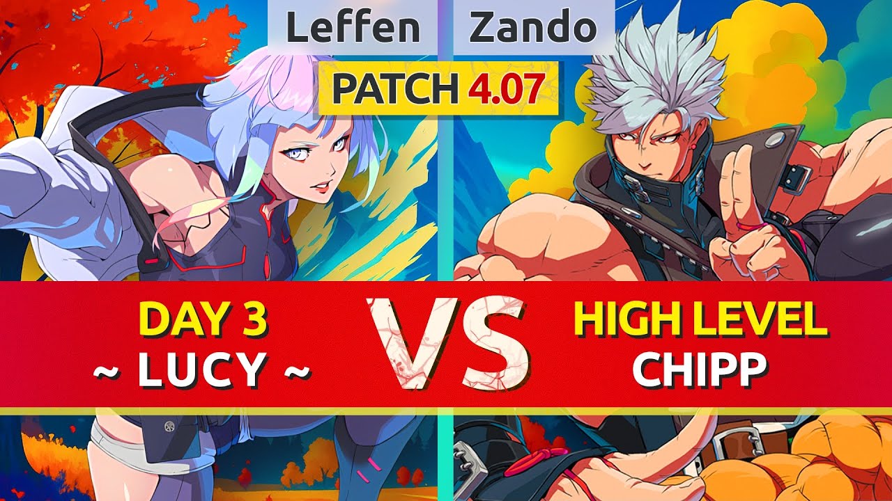 GGST ▰ Leffen (Day 3 Lucy) vs Zando (Chipp). High Level Gameplay