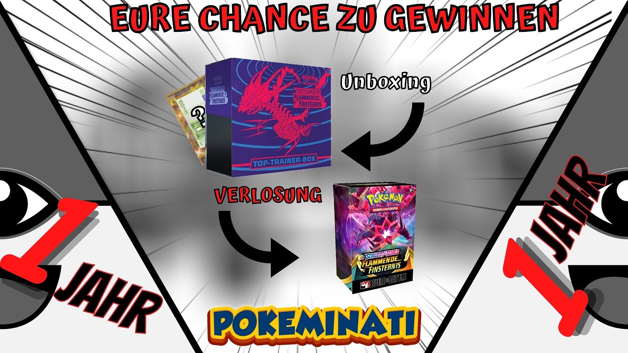 UNFASSBAR 100&euro; Karte gezogen 😲😲😲 | GIVE AWAY Pokeminati wird 1 Jahr | Pokemon Flammende Finsternis