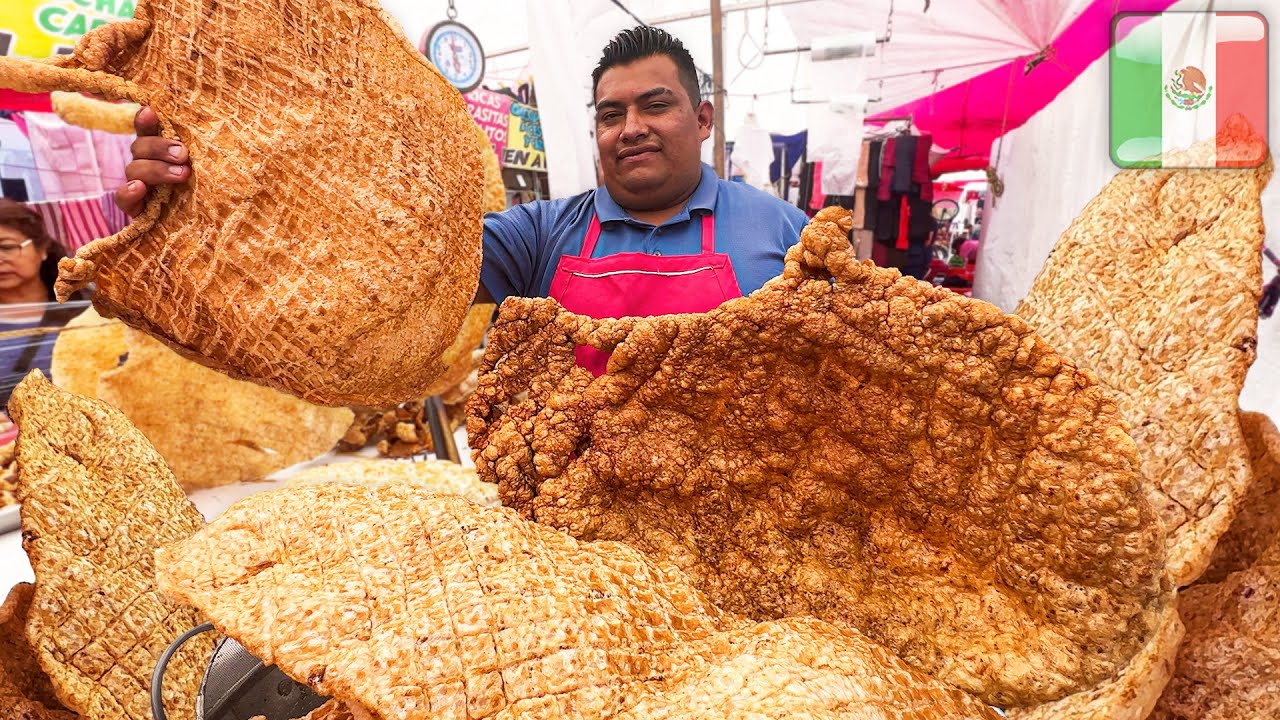 PAREDES de CHICHARR&Oacute;N 😮 Comida Callejera Masiva del Tianguis + TOUR &Eacute;pica de Gastronom&iacute;a en CDMX