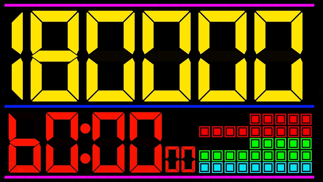 BCG 1 Hour Countdown (LED Frame Counter 180,000 Frames - 50 FPS) Remix BBC Arabic Countdown