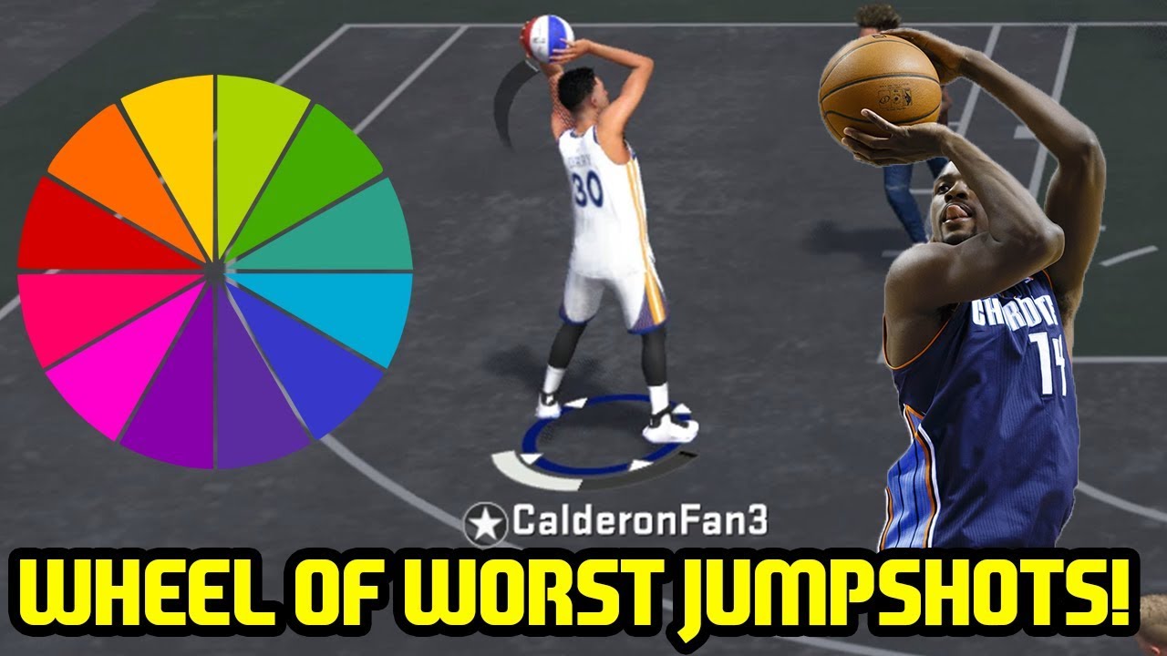 WHEEL OF WORST JUMPSHOTS CHALLENGE! DROPPING 2 94 OVERALLS? NBA 2K18 PLAYGROUND