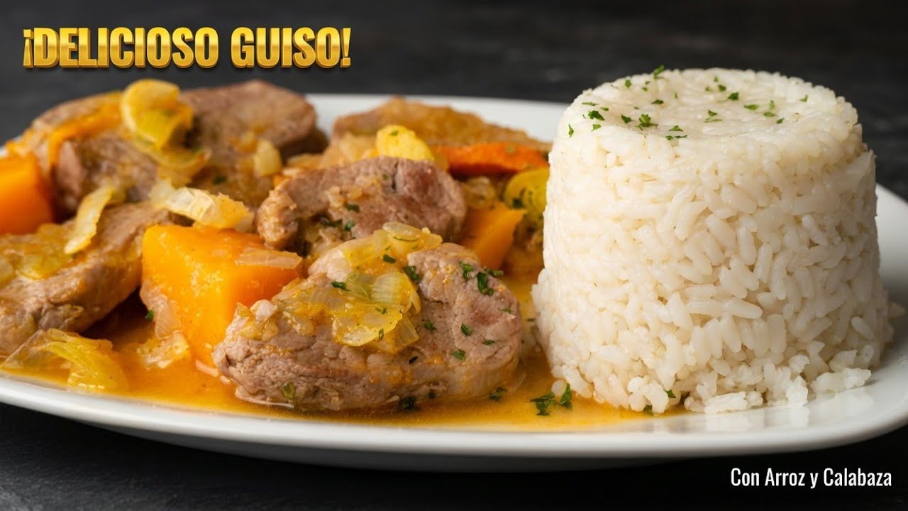 Solomillo de cerdo guisado con verduras y ras el hanout