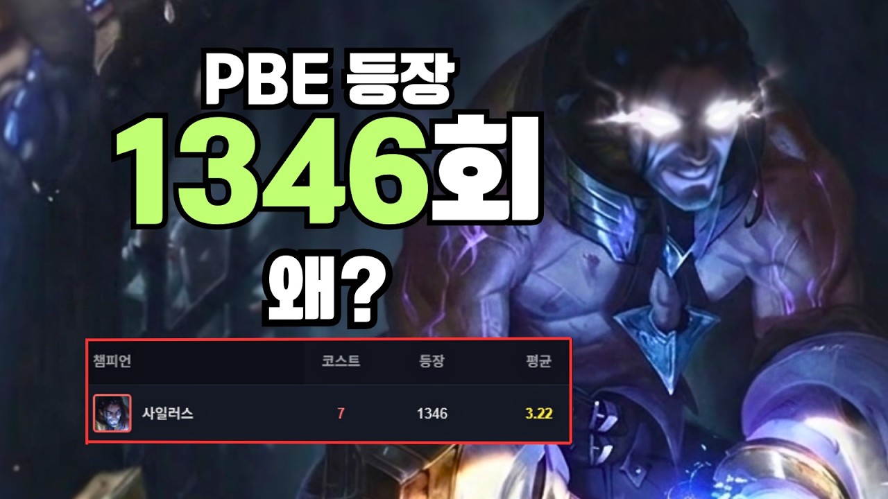 3월 4일 대격변 패치 전 필독. PBE 대회에서 선수들이 1346회 사용 증명한 '사일러스' 0티어 박제합니다 (평균 등수 3.22 ㄷㄷ)