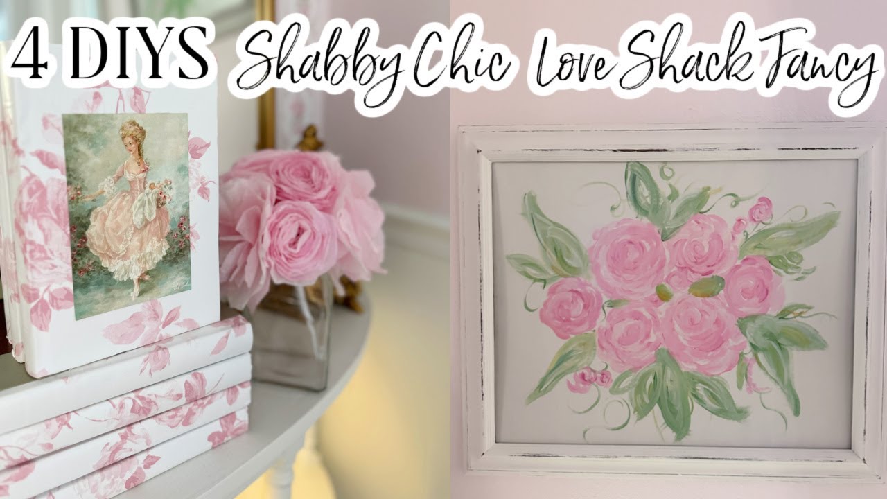 🌸NEW!! 4 DIYS~SHABBY CHIC~ LOVE SHACK FANCY Painting Roses🌸I Love Spring ep 15 Olivias Romantic Home
