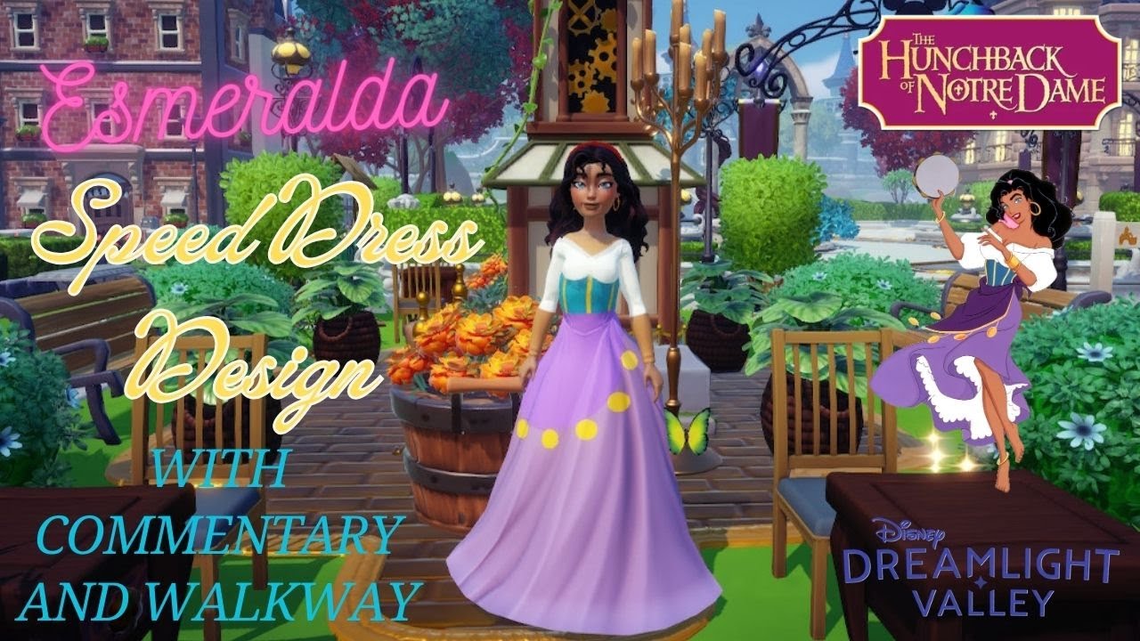 Esmeralda Speed Dress Design With Walk In Disney Dreamlight Valley