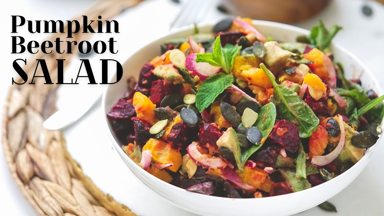 Pumpkin And Beetroot Salad Recipe + Dressing (Vegan)