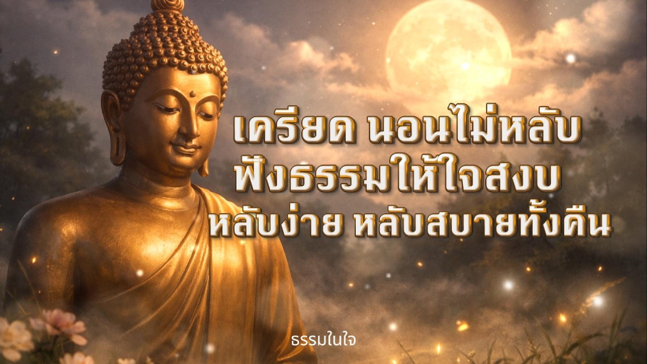 เครียด นอนไม่หลับ ฟังธรรมให้ใจสงบ หลับง่าย หลับสบายทั้งคืน