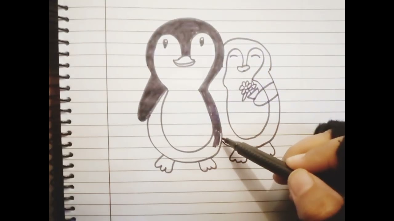 How to draw a cute penguin// step by step penguin drawing for beginners// Easy penguin drawing 