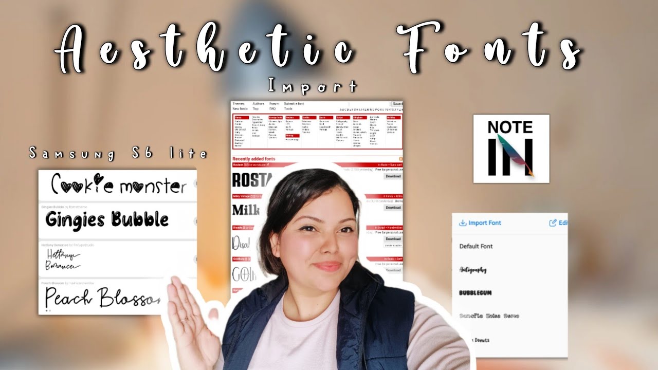 How to Import Aesthetic Fonts in text tool | Samsung s6 lite tab | Notein 🌷💌