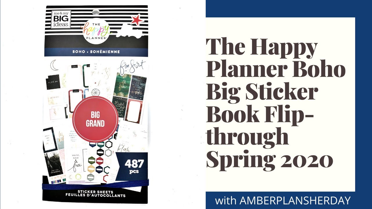 The Happy Planner Boho Big Sticker Book Flip Through - Spring 2020
