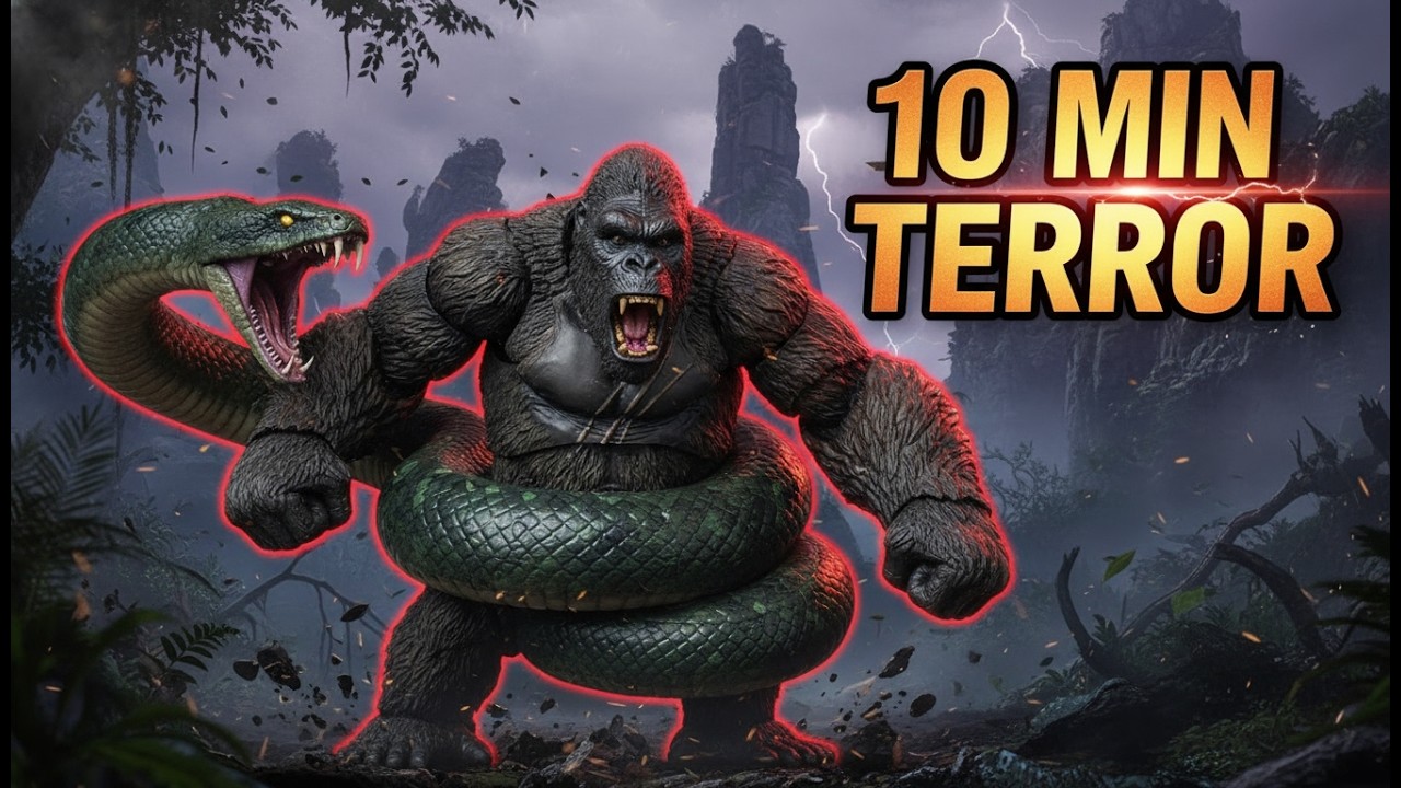 10 Minutes of Terror: King Kong vs Titanoboa – Giant Snake Ambush on Skull Island!