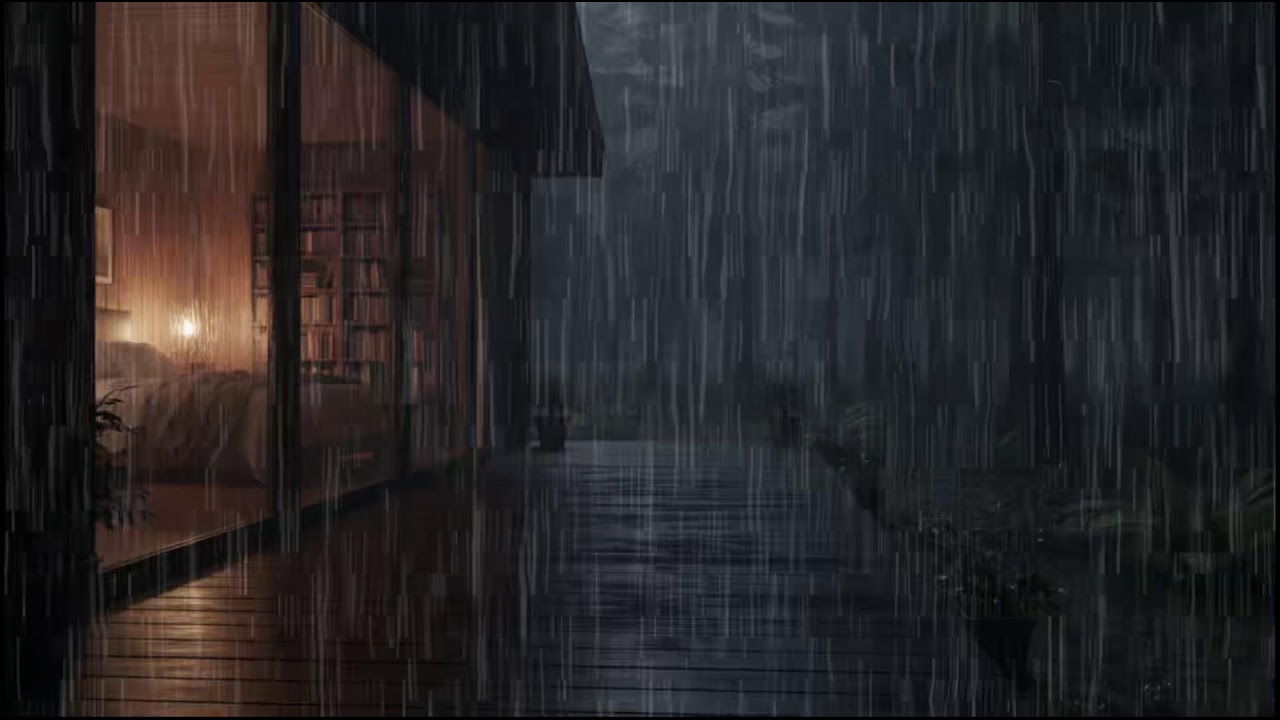 Cozy Woodland Cabin Night 🌲 | Relaxing rain Ambience and Soft rain for Deep Sleep