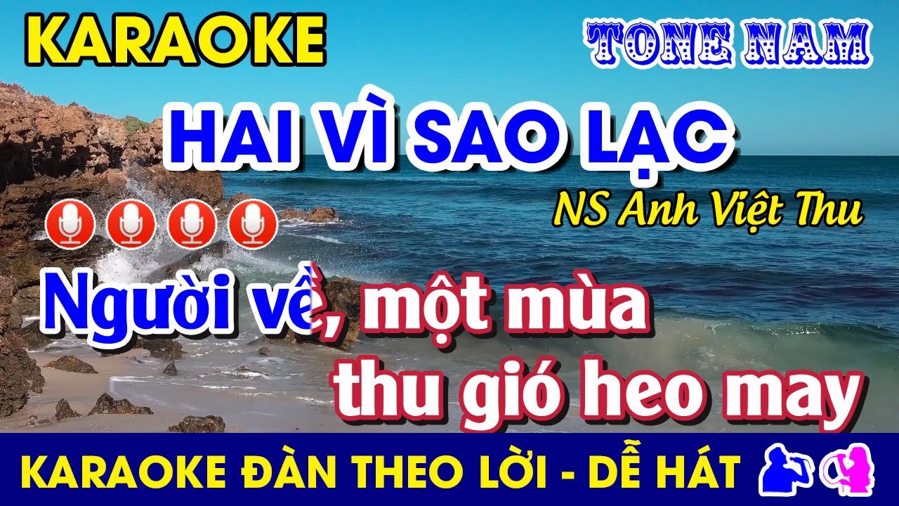 #Karaoke HAI VÌ SAO LẠC - Tone Nam (D) Nhạc Sống #HaiViSaoLac #AnhVietThu #bolero @dung.karaoke