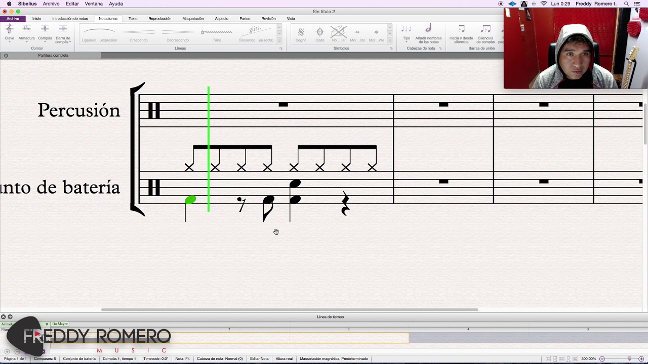 ESCRIBIR PARTITURA DE BATERIA EN SIBELIUS /FR