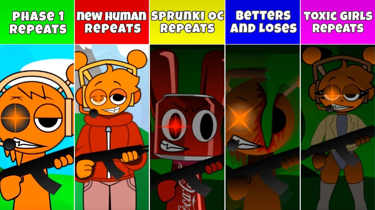 Sprunki New Human, Toxic Girls, Phase 1 & OC – Everyone Repeats Betters and Loses Fan Mod