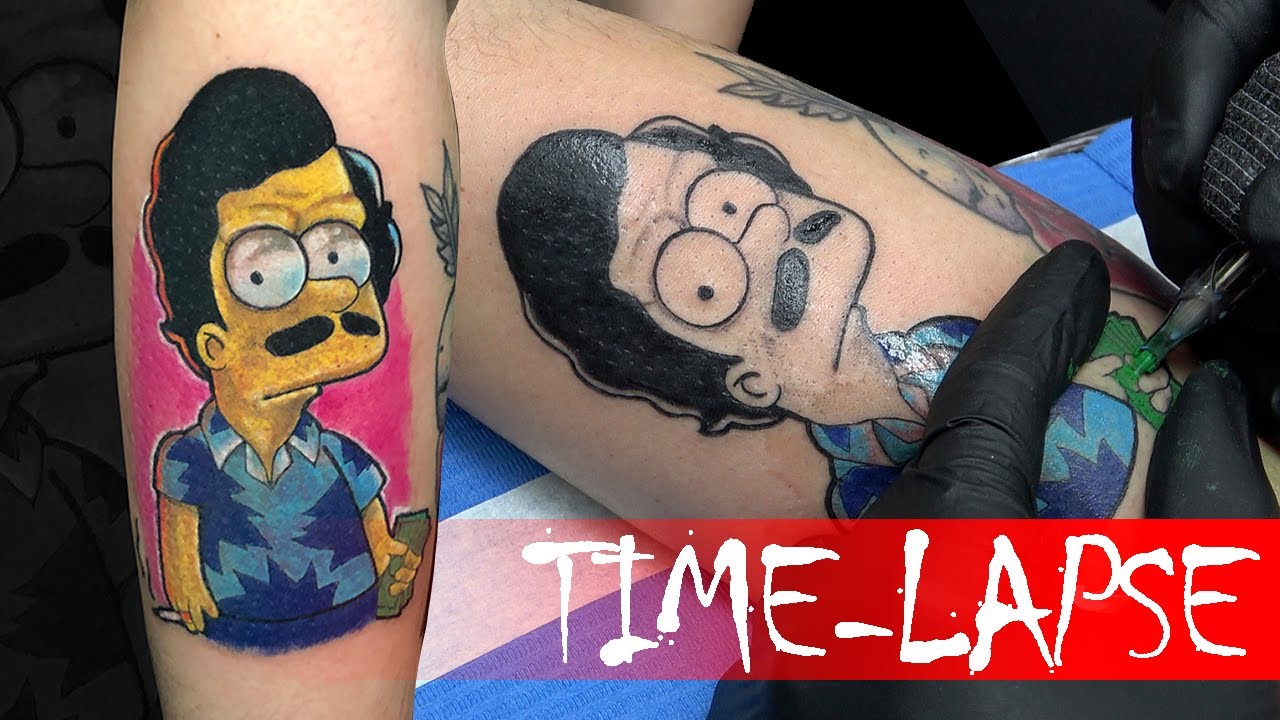 ESCOBART. The Simpsons. TATTOO TIME LAPSE Lapso de tiempo de tatuaje