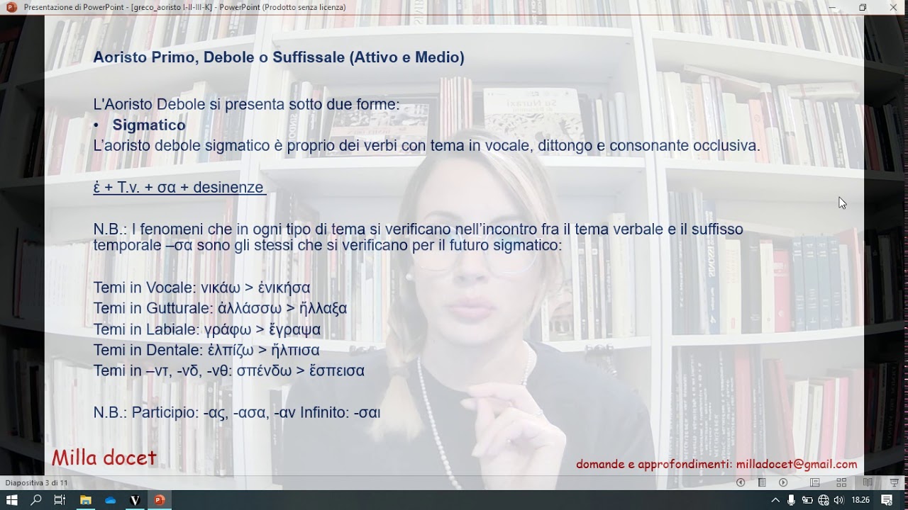 greco Aoristo attivo e medio I II III k