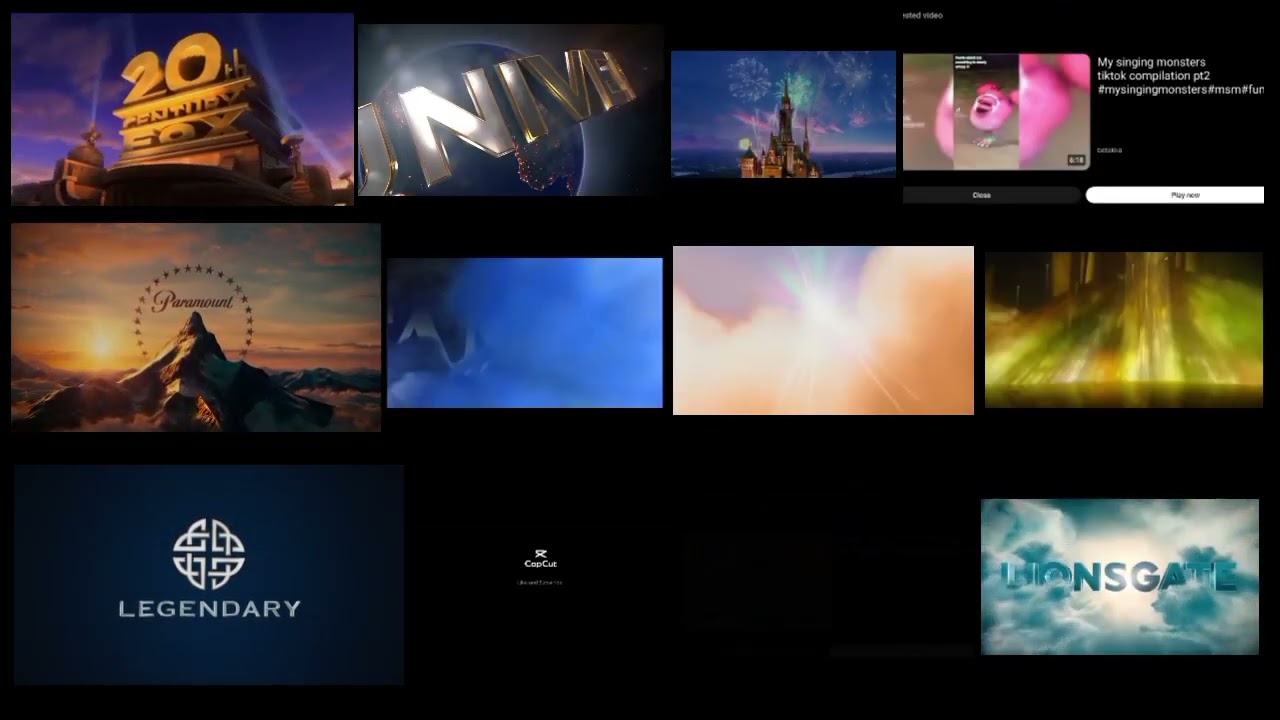 12 Movie studios logos played at once 
