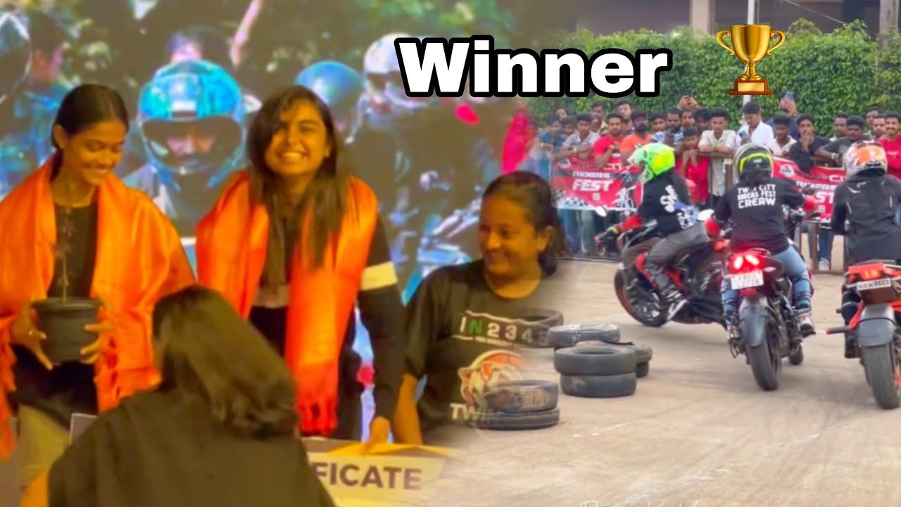 They won the race 🥹❤️ | @prattukevlogs007 | @Girlbikerkomal | Congratulations 🥳 | #hubli #fyp