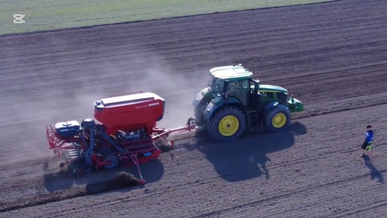 Setí ječmene John deere 7R330 & Horsch pronto 4DC