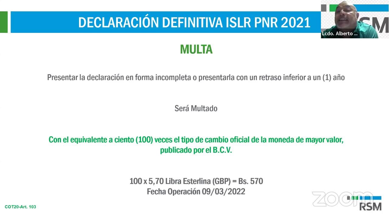Declaración Definitiva de ISLR 2021. Aplicable a Personas Naturales