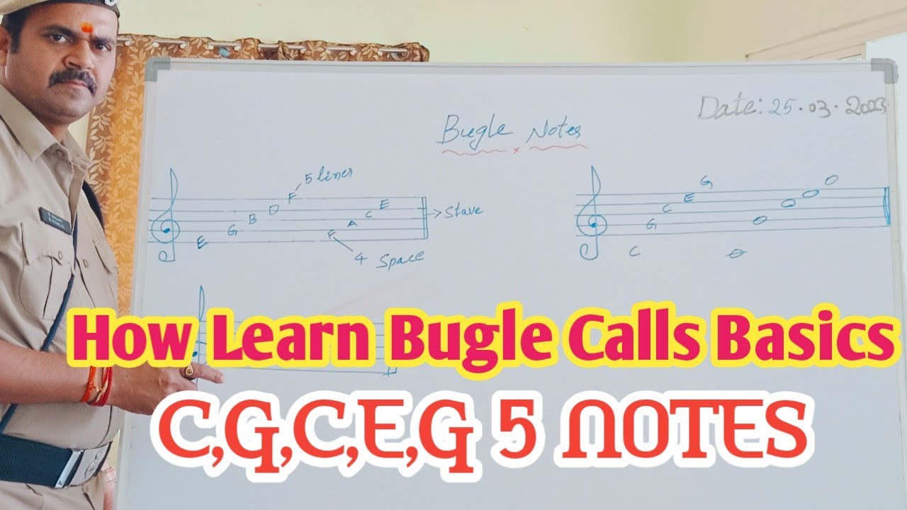 Bugle Lesson No # 1 | How to Learn Bugle with Basic staff notation |by Ramlal Telangana Police